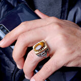 925 Ayar Erkek Gümüş Yüzük – Özgün Desenli El Yapımı Yüzük