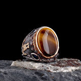 Senin Silver – Şah Duruşu 925 | Oval Taşlı Maskülen Yüzük