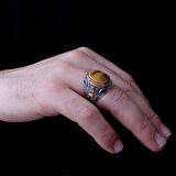 Senin Silver – Şah Duruşu 925 | Oval Taşlı Maskülen Yüzük