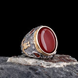 Senin Silver – Şah Duruşu 925 | Oval Taşlı Maskülen Yüzük