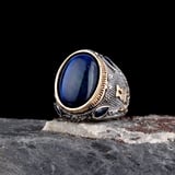 Senin Silver – Şah Duruşu 925 | Oval Taşlı Maskülen Yüzük