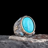 Senin Silver – Şah Duruşu 925 | Oval Taşlı Maskülen Yüzük