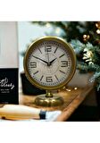 Eskitme Gold Metal Ofis Salon Otel Masa Saati 25*20 cm V2
