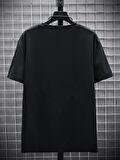 20/1 Penye Compack FUTRE Baskılı Oversize Kısa Kol Bisiklet Yaka T-shirt - Siyah