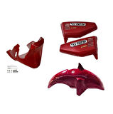 Cg Kırmızı Üçlü Set (Sakal-Çamurluk-Yankapak)