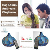 Aroma Terapi Oda Hava Nemlendirici 550ml Ultrasonik Buhar Makinesi Ahşap Görünüm 7 Renk Led Işıklı