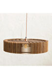 50 CM AHŞAP MODERN RUSTİK BOHEM SALON AVİZESİ