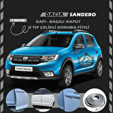 Dacia Sandero Oto Araç Kapı Koruma Fitili 5metre Parlak Gri Renk