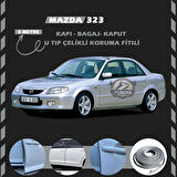 Mazda 323 Oto Araç Kapı Koruma Fitili 5metre Parlak Gri Renk