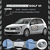 Volksvogen Golf 6 Oto Araç Kapı Koruma Fitili 5metre Parlak Gri Renk