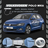 Volksvogen Polo MK6 Oto Araç Kapı Koruma Fitili 5metre Parlak Gri Renk