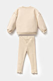 Mevsimlik Uzun Kollu %100 Pamuk Sweat Alt Üst Kız Çocuk İkili Taytlı Takım 1-4 Yaş