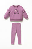 Oh LaLa Kız Çocuk Sweatshirt Ve Fitilli Tayt Pamuklu Alt Üst Takım