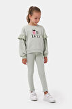 Oh LaLa Kız Çocuk Sweatshirt Ve Fitilli Tayt Pamuklu Alt Üst Takım
