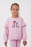 Oh LaLa Kız Çocuk Sweatshirt Ve Fitilli Tayt Pamuklu Alt Üst Takım