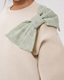 Kız Çocuk Önü Fiyonklu İspanyol Paça Taytlı İkili Takım