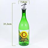 4'lü Yağdanlık Sosluk Sirkelik Seti Animasyon Zeytinyağı Ayçiçek, Sirke, Nar Ekşisi Etiketli 4x750 ml Avantaj Paketi Çimen Yeşili