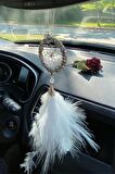 En Güzeli, Handmade Araba Hediyesi Beyaz Taşlı Gelin Arabası Süsü