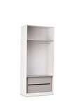 MERCAN MDF 2 Kapılı 2 Çekmeceli Gardrop Elbise Dolabı 80x53x216cm