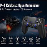 QASUL PS-4 için Kablosuz Kontrol Cihazı Çift Titreşimli RGB LED Gamepad Joystick Yüksek Doğruluk  Kontrol