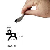  Contacall Pak-05 Siyah Kauçuk Yağlı Pcv Kapı Pencere Conta Fitili Tüm Pencerelere Uyumlu 20 Metre