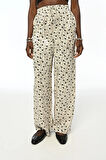 KADIN RAHAT KALIP BELİ LASTİKLİ  JAKARLI PANTOLON