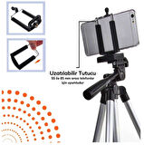 106 cm Tripod Profesyonel Fotoğraf Makinesi Telefon Tutuculu Aparatlı Tripot