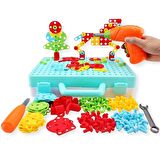 Eğitici Matkaplı 3D Hayvan Şekilli Puzzle Seti - Yaratıcı ve El Becerisi Geliştiren Oyuncak