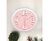 PEMBE RENK MODERN DUVAR SAATİ 40X40 CM ŞIK TASARIM 
