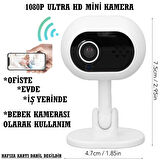 1080P ULTRA HD GECE GÖRÜŞLÜ HAREKET SENSÖRLÜ MİNİ KAMERA (BEBEK,GÜVENLİK,OFİS,İŞYERİNDE KULLANIM)