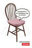 XPERMATE StandartFit Oval Sandalye Minderi Fermuarlı Yıkanabilir Kılıf Bağcıklı Su ve Yağ İtici 42x42x5 Pembe