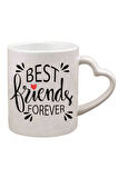 Kişiye Özel Best Friends Forever Renkli Kalp Kulp Süblimasyon Kaliteli Baskılı Porselen Kupa Bardak Kalpli