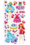 Sticker Kabartmalı Stiker Defter, Planlayıcı Etiket (limlra-020) - 17X9 cm - Giydirme Kız Mavi