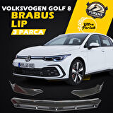 Volksvogen Golf 8 Uyumlu Brabus Ön Lip 3 Parça Kanatlı Lip