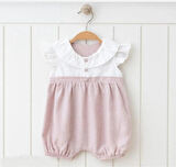  KIZ BEBEK PAMUKLU KETEN GÖRÜNÜMLÜ DÜĞME DETAYLI TULUM