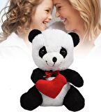 Elinde Kalp Tutan Sevimli Peluş Panda - 35 cm