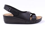 Dagoster DZA37-1817 Siyah Günlük Ortopedik  Kadın sandalet