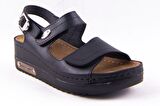 Dagoster DZA37-3014 Siyah Günlük Ortopedik Kadın Sandalet