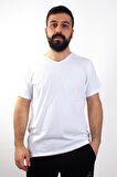 TWİSTER JEANS 1827BB BEYAZ BÜYÜK BEDEN V YAKA ERKEK T-SHİRT