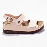 Dagoster DZA37-3014 Bej Günlük Ortopedik  Kadın sandalet