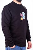 Twister 1929 Siyah Bisiklet Yaka Erkek Sweat