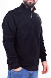 Twister 1903 Siyah Fermuarlı Dik Yaka Erkek Sweatshirt