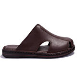 Hammer Jack 578165 Mildura Kahve Ortopedik Burun Kapalı  Erkek Deri Terlik