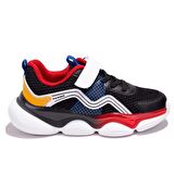 Pepino 1651 Siyah Kırmızı Ortopedik Günlük Erkek Çocuk Spor Ayakkabı