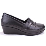 Dagoster DZA32-244 Siyah Ortopedik Günlük Deri Kadın Ayakkabı