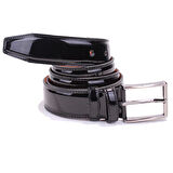 Dagoster DMK26-306DG Siyah Rugan 3,5 cm Hakiki Deri Erkek Kemer