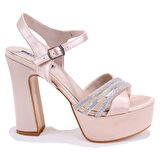 Dagoster DZA07-337351 Ten Saten Platform Topuklu  Kadın Ayakkabı