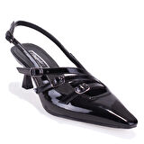 Dagoster DZA07-725491 Siyah Rugan Klasik Topuklu Kadın Ayakkabı