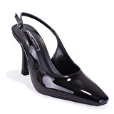 Dagoster DZA07-11363030 Siyah Rugan Klasik Topuklu Kadın Ayakkabı