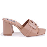 Dagoster DZA07-114216 Nut Topuklu Abiye Kadın Terlik